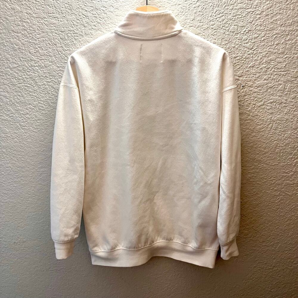 No Boundaries LA Quarter Zip Sweatshirt White Green Graphic XS Preppy Y2K Street - Picture 3 of 9